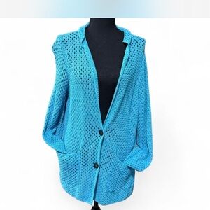 Falconeri Italian Cotton Open-Knit Cardigan